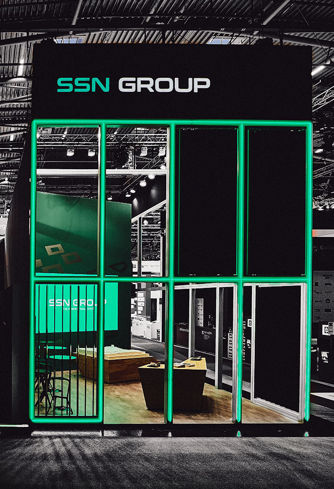 StudioNOW for SSN Group, Expo Real, booth, architecture